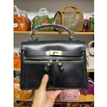 Heavy oil wax thickened vegetable tanned leather Lacas Kelly bag